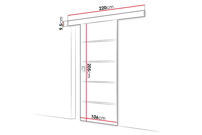 ADDA Skjutdörr 204 cm Natur - Skjutdörrar garderob - Garderober & garderobssystem