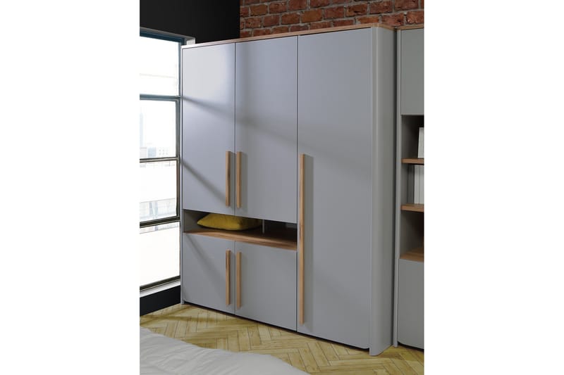 Ahmetbay Garderob 59x158 cm - Grå/Brun - Förvaring - Sko- & klädförvaring - Garderober & garderobssystem