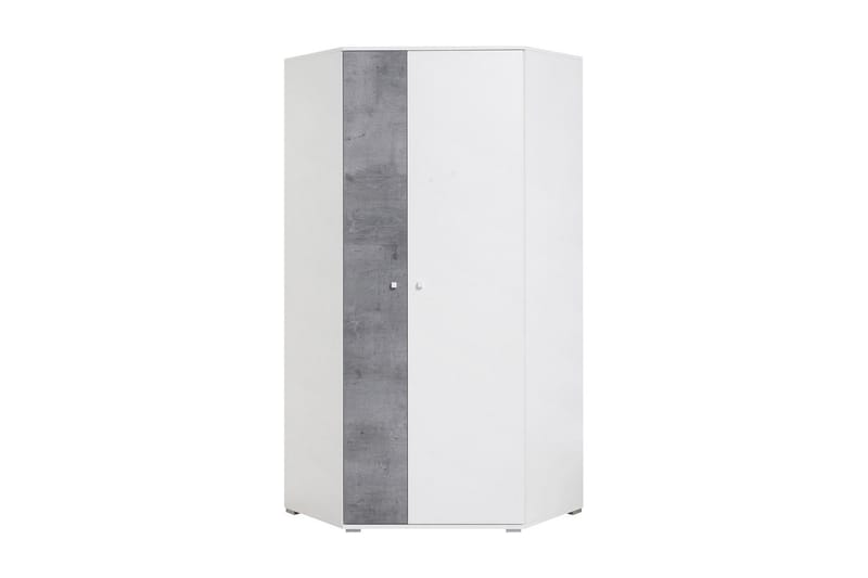 ANNFRED Hörngarderob 90 cm Vit/Grå - Garderober & garderobssystem - Hörngarderob