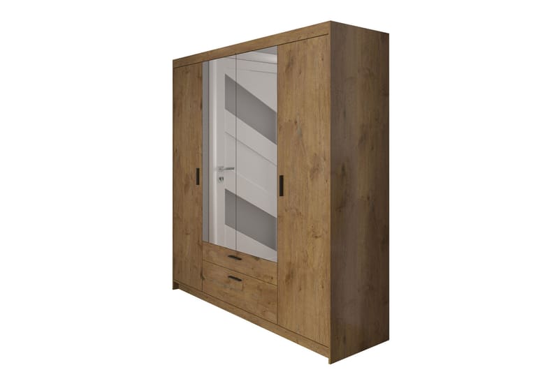 ANSMARK Garderob med Spegel 53x190x176,3  cm Natur - Förvaring - Sko- & klädförvaring - Garderober & garderobssystem