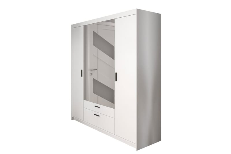 ANSMARK Garderob med Spegel 53x190x176,3  cm Vit - Förvaring - Sko- & klädförvaring - Garderober & garderobssystem