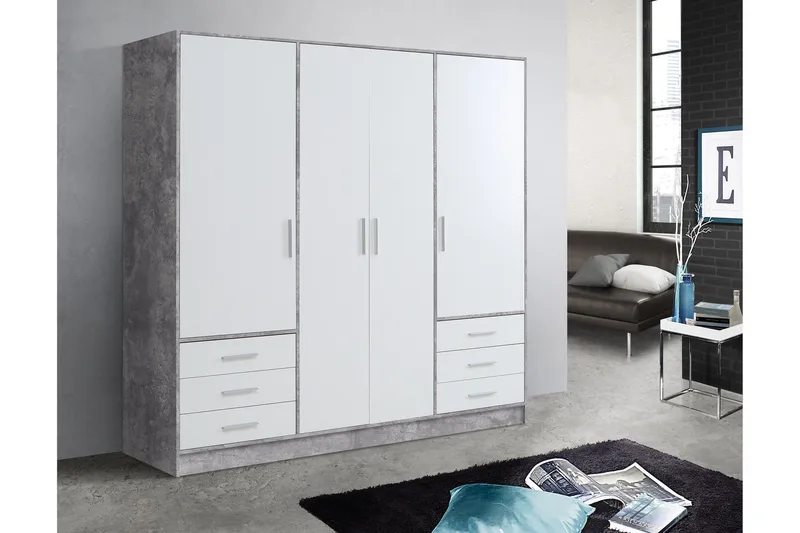 Ashgate Garderob 207 cm - Grå/Vit - Förvaring - Sko- & klädförvaring - Garderober & garderobssystem