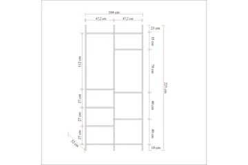 Batler Garderob 52x104 5 Dörrar - Natur - Förvaring - Sko- & klädförvaring - Garderober & garderobssystem