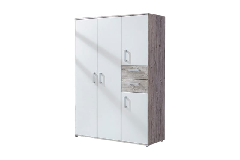 BENTE Garderob 130 cm Vit/Trä/Natur/Silver -   - Garderober & garderobssystem