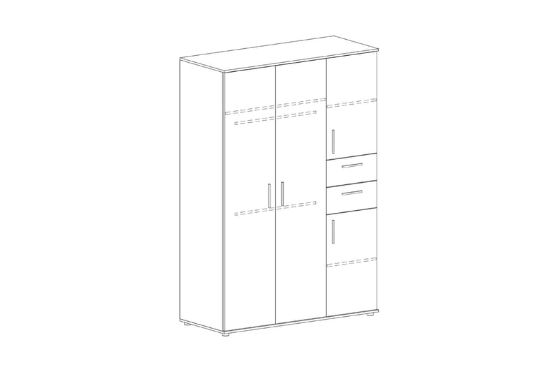 BENTE Garderob 130 cm Vit/Trä/Natur/Silver -   - Garderober & garderobssystem