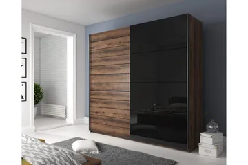 Bovera Garderob 61x270 cm - Teak/Svart - Förvaring - Sko- & klädförvaring - Garderober & garderobssystem