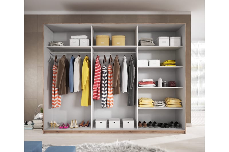 Bovera Garderob 61x270 cm - Teak/Svart - Förvaring - Sko- & klädförvaring - Garderober & garderobssystem