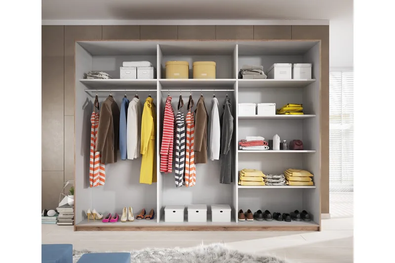 Bovera Garderob 61x270 cm - Teak/Svart - Förvaring - Sko- & klädförvaring - Garderober & garderobssystem