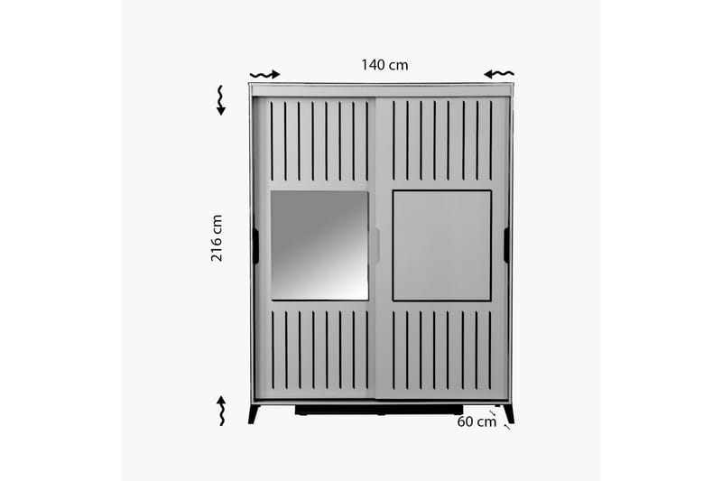 BRADLEY Garderob 140 Valnöt - Valnöt - Förvaring - Sko- & klädförvaring - Garderober & garderobssystem