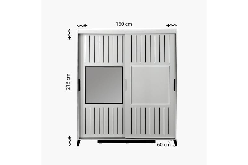 BRADLEY Garderob 160 Vit - Vit - Förvaring - Sko- & klädförvaring - Garderober & garderobssystem