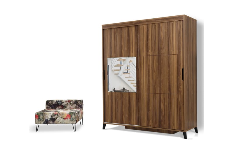 BRADLEY Garderob 180 Valnöt - Valnöt - Förvaring - Sko- & klädförvaring - Garderober & garderobssystem