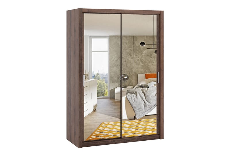 BRASEL Garderob 150 cm med Spegel Natur - Garderober & garderobssystem