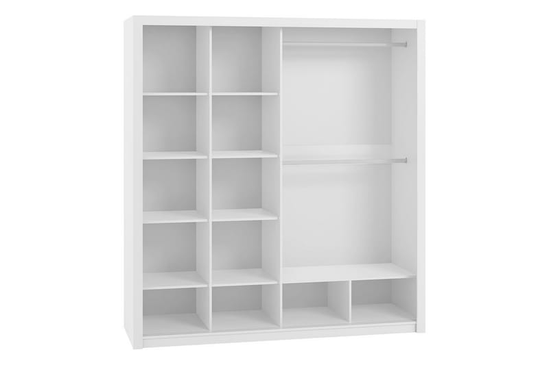 BRASEL Garderob 220 cm med Spegel Natur - Förvaring - Sko- & klädförvaring - Garderober & garderobssystem