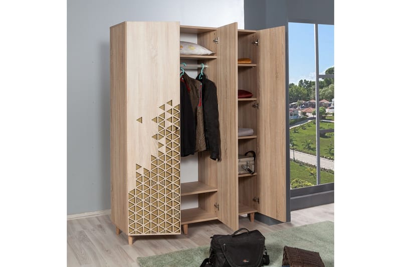 Brokind Garderob 135 cm - Brun - Förvaring - Sko- & klädförvaring - Garderober & garderobssystem
