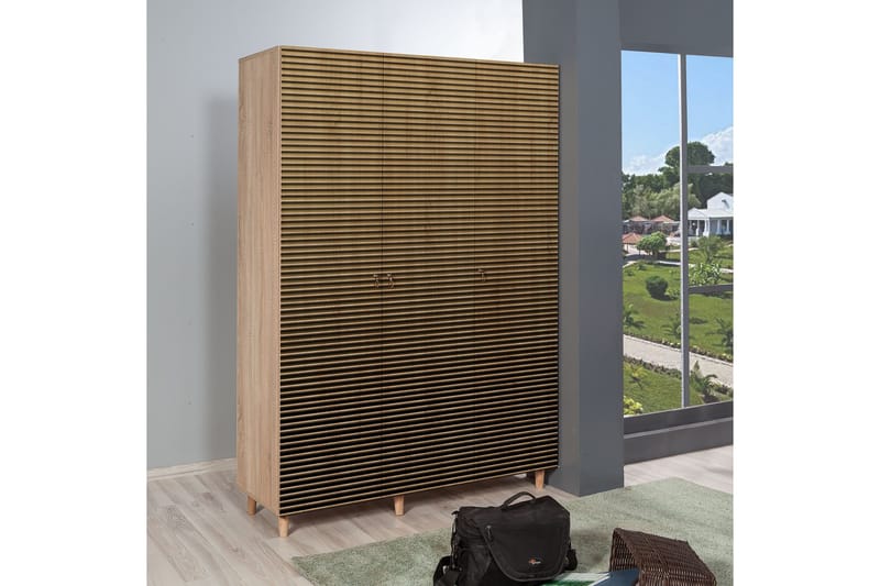 Brokind Garderob 135 cm - Brun/Ek - Förvaring - Sko- & klädförvaring - Garderober & garderobssystem