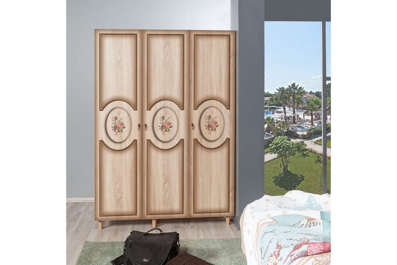 Brokind Garderob 135 cm - Brun/Ek - Förvaring - Sko- & klädförvaring - Garderober & garderobssystem