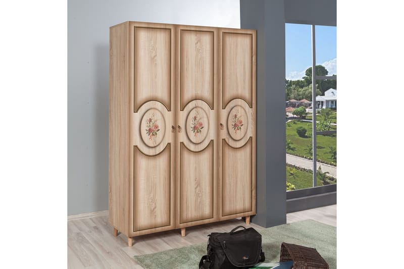 Brokind Garderob 135 cm - Brun/Ek - Förvaring - Sko- & klädförvaring - Garderober & garderobssystem