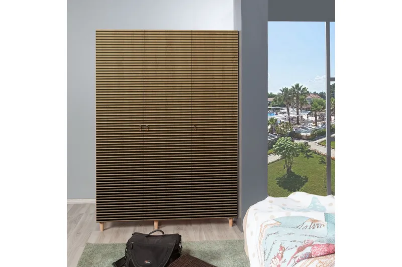 Brokind Garderob 135 cm - Brun/Ek - Förvaring - Sko- & klädförvaring - Garderober & garderobssystem