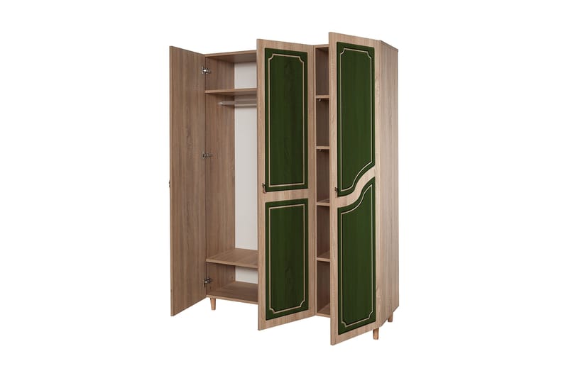 Brokind Garderob 135 cm - Brun/Grön - F örvaring - Sko- & klädförvaring - Garderober & garderobssystem