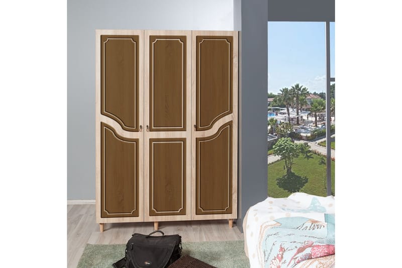 Brokind Garderob 135 cm - Brun/Orange - Förvaring - Sko- & klädförvaring - Garderober & garderobssystem