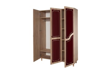 Brokind Garderob 135 cm - Brun/Röd - Förvaring - Sko- & klädförvaring - Garderober & garderobssystem