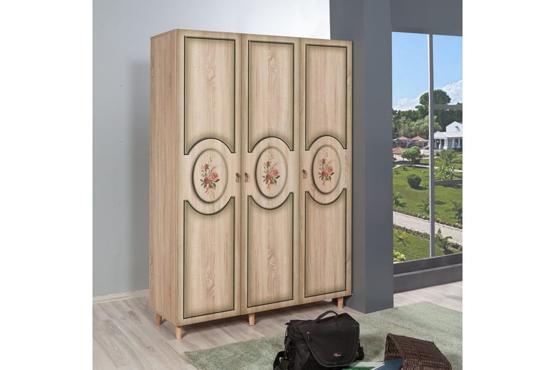 Brokind Garderob 135 cm i Trä - Beige - Förvaring - Sko- & klädförvaring - Garderober & garderobssystem