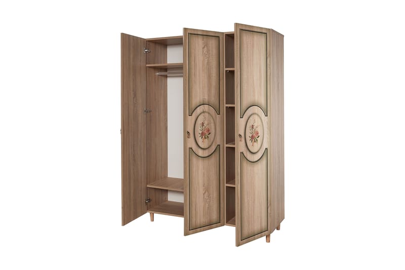 Brokind Garderob 135 cm i Trä - Beige - Förvaring - Sko- & klädförvaring - Garderober & garderobssystem
