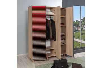 Brokind Garderob 135 cm i Trä - Röd - Förvaring - Sko- & klädförvaring - Garderober & garderobssystem