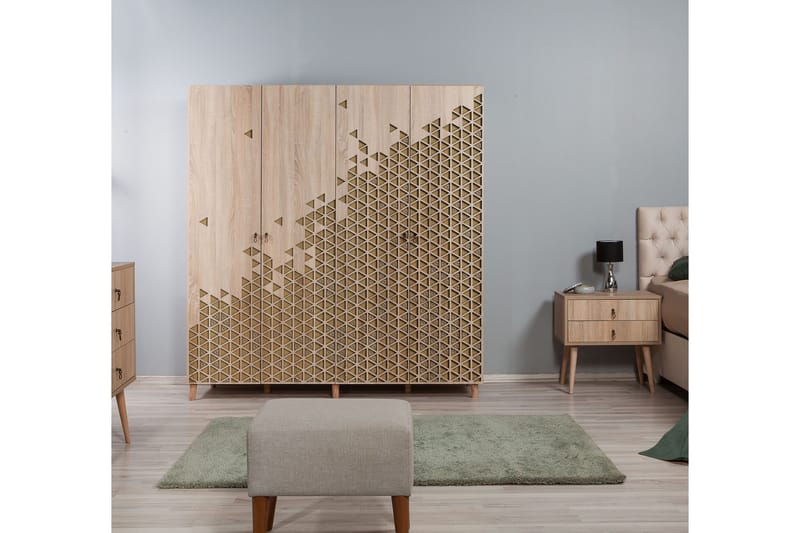 Brokind Garderob 180 cm - Brun/Ek - Förvaring - Sko- & klädförvaring - Garderober & garderobssystem