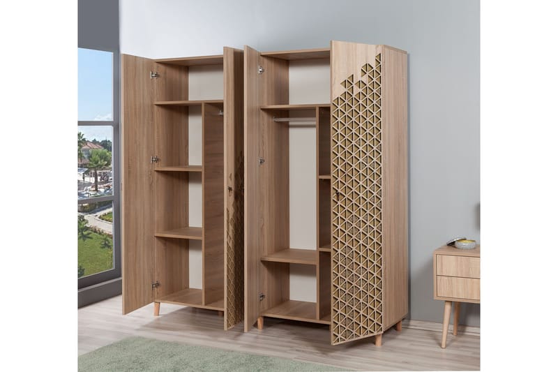 Brokind Garderob 180 cm - Brun/Ek - Förvaring - Sko- & klädförvaring - Garderober & garderobssystem