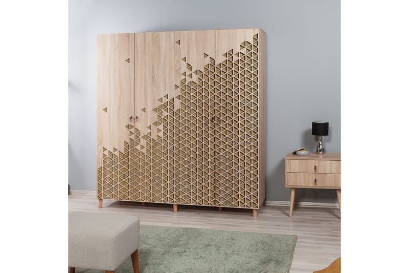 Brokind Garderob 180 cm - Brun/Ek - Förvaring - Sko- & klädförvaring - Garderober & garderobssystem