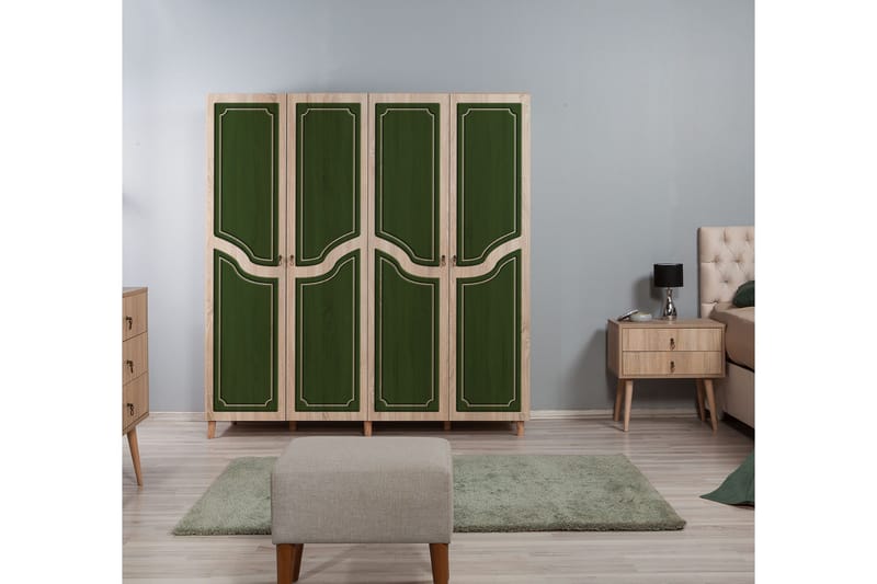 Brokind Garderob 180 cm - Brun/Grön - Förvaring - Sko- & klädförvaring - Garderober & garderobssystem