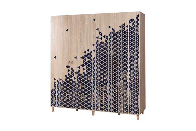 Brokind Garderob 180 cm, Brun/Lila