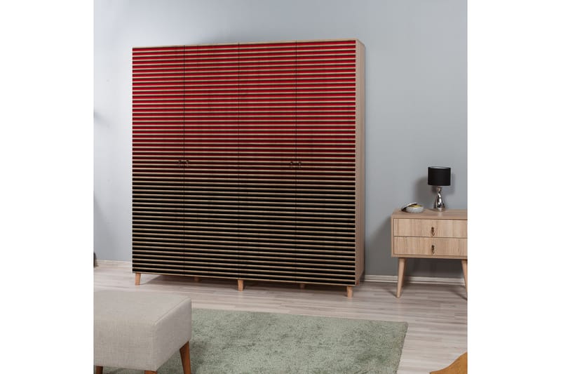 Brokind Garderob 180 cm - Brun/Röd - Förvaring - Sko- & klädförvaring - Garderober & garderobssystem