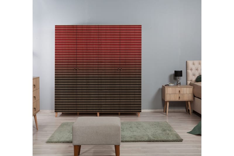 Brokind Garderob 180 cm - Brun/Röd - Förvaring - Sko- & klädförvaring - Garderober & garderobssystem