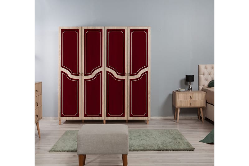 Brokind Garderob 180 cm - Brun/Röd - Förvaring - Sko- & klädförvaring - Garderober & garderobssystem