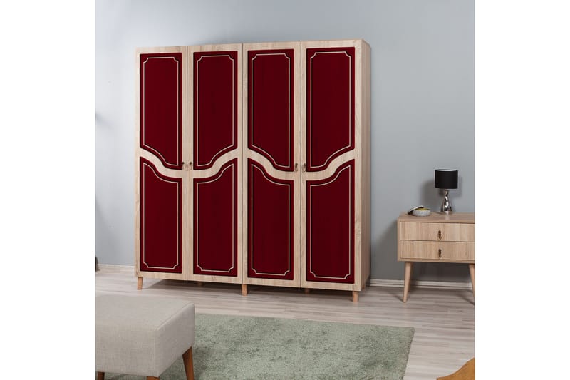 Brokind Garderob 180 cm - Brun/Röd - Förvaring - Sko- & klädförvaring - Garderober & garderobssystem