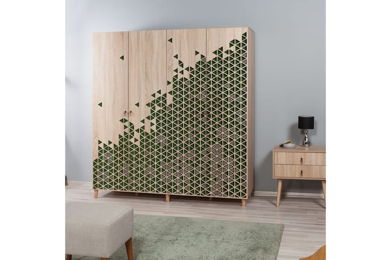 Brokind Garderob 180 cm - Brun/Svart/Ek - Förvaring - Sko- & klädförvaring - Garderober & garderobssystem