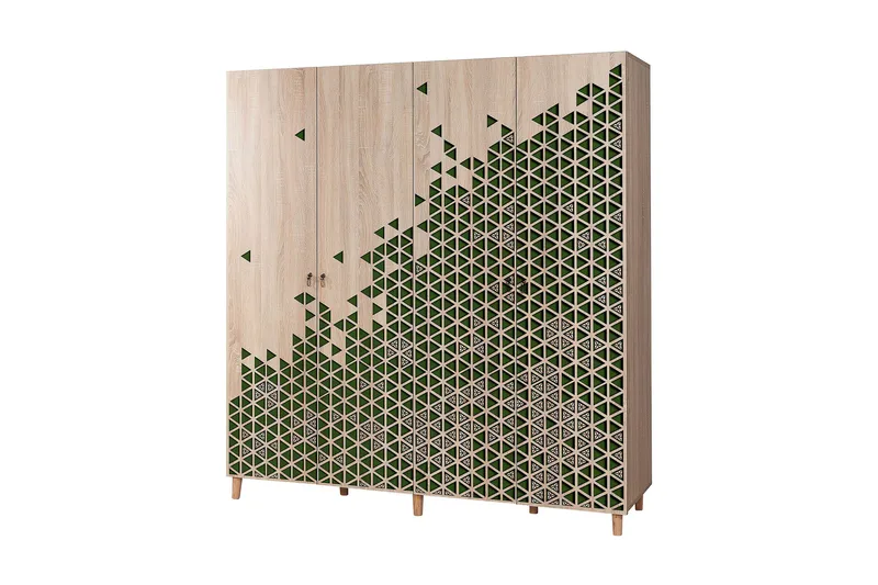 Brokind Garderob 180 cm - Brun/Svart/Ek - Förvaring - Sko- & klädförvaring - Garderober & garderobssystem