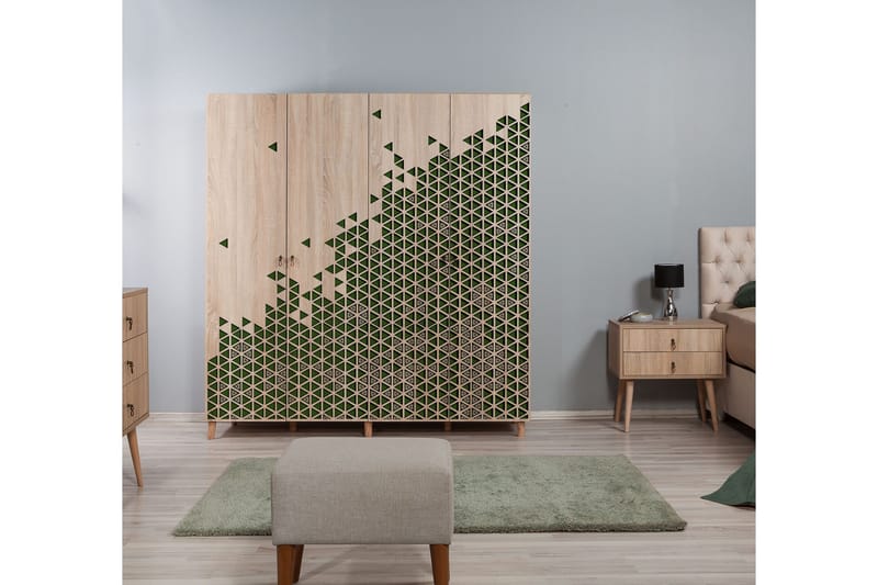 Brokind Garderob 180 cm - Brun/Svart/Ek - Förvaring - Sko- & klädförvaring - Garderober & garderobssystem