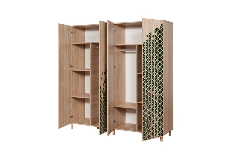 Brokind Garderob 180 cm - Brun/Svart/Ek - Förvaring - Sko- & klädförvaring - Garderober & garderobssystem