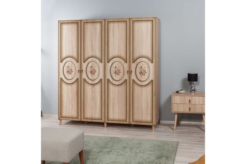 Brokind Garderob 180 cm i Trä - Beige - Förvaring - Sko- & klädförvaring - Garderober & garderobssystem