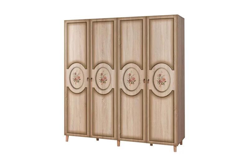 Brokind Garderob 180 cm i Trä, Beige
