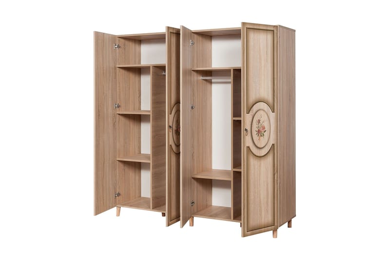 Brokind Garderob 180 cm i Trä - Beige - Förvaring - Sko- & klädförvaring - Garderober & garderobssystem