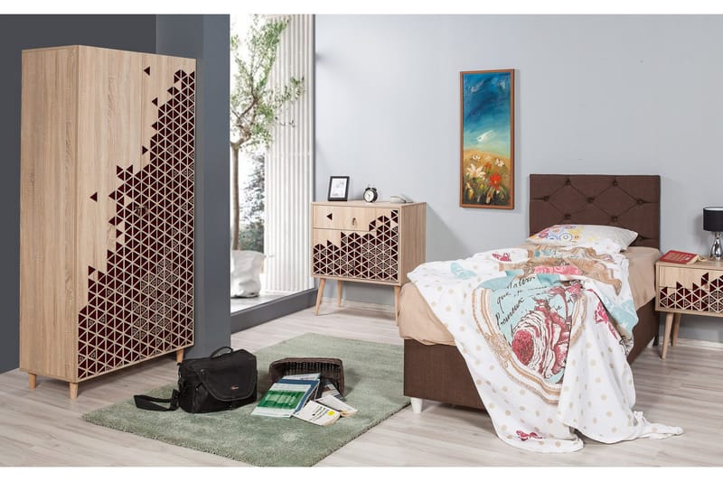 Brokind Garderob 90 cm - Brun - Förvaring - Sko- & klädförvaring - Garderober & garderobssystem