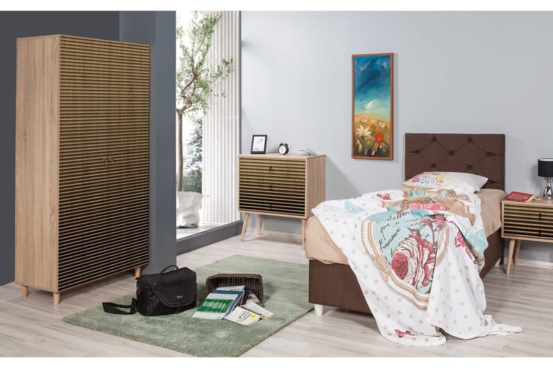 Brokind Garderob 90 cm - Brun - Förvaring - Sko- & klädförvaring - Garderober & garderobssystem