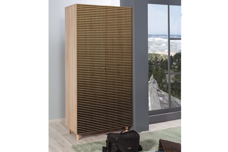 Brokind Garderob 90 cm - Brun - Förvaring - Sko- & klädförvaring - Garderober & garderobssystem