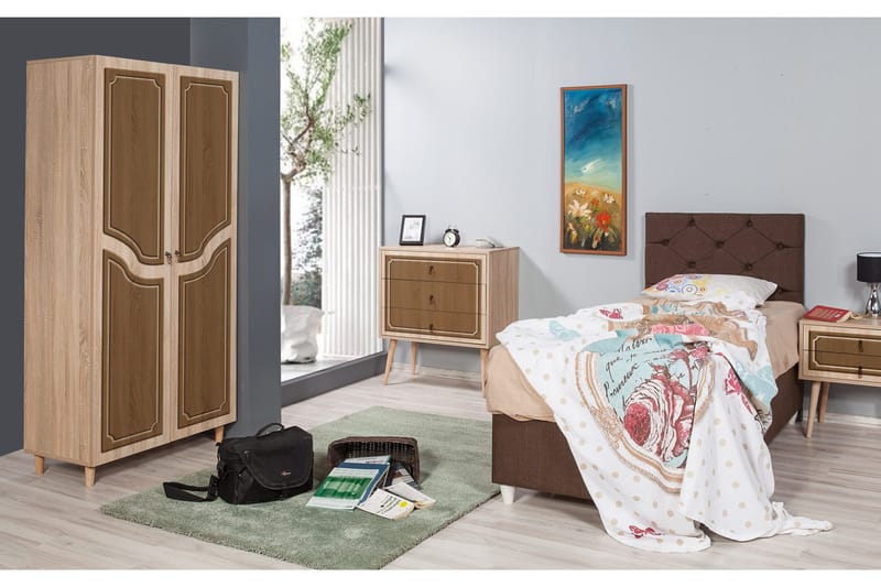 Brokind Garderob 90 cm - Brun - Förvaring - Sko- & klädförvaring - Garderober & garderobssystem