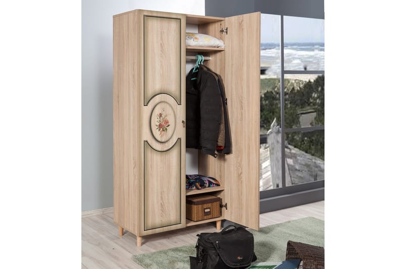 Brokind Garderob 90 cm - Brun - Förvaring - Sko- & klädförvaring - Garderober & garderobssystem