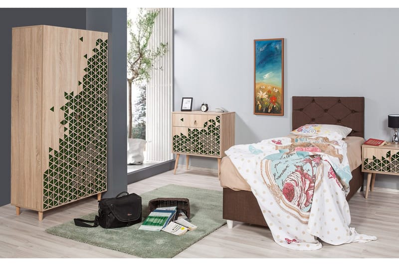 Brokind Garderob 90 cm - Brun - Förvaring - Sko- & klädförvaring - Garderober & garderobssystem